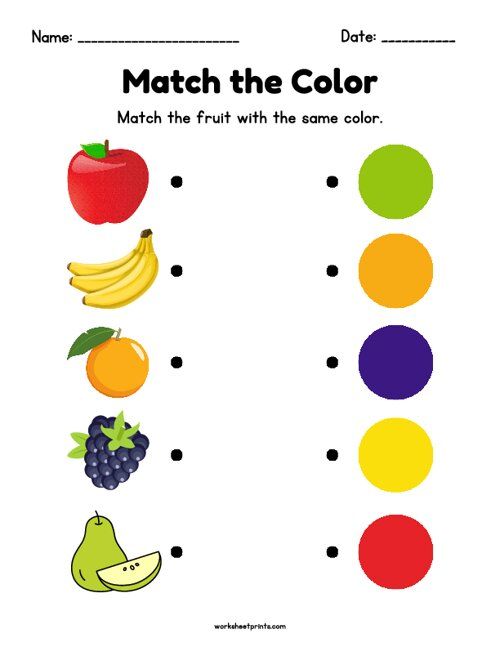 a printable worksheet to teach kids how to make matching numbers with fruits and vegetables