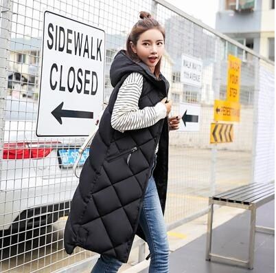 Color: Black, Size: M Casual Winter Coat, Long Jackets For Women, Sleeveless Puffer, Elegant Blazers, Winter Outwear, Black Winter Coat, Womens Sweatshirts Hoods, Winter Mode, Sleeveless Jacket