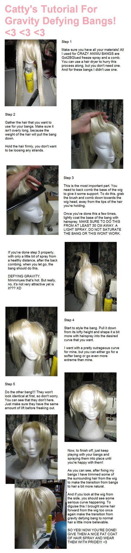 Cosplay Wig Tutorial, Wig Bangs, Easy Cosplay, Bangs Tutorial, Diy Costumes Women, Costume Tutorial, Wig Styling, Sailor Moon Cosplay, Diy Costume