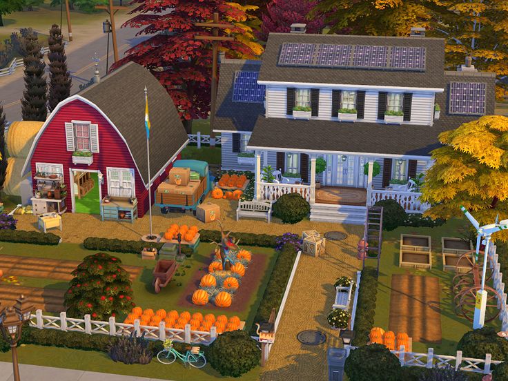 Sims4 Exterior, Sims 4 Commune Lot, Sims 4 Small Farm, Sims 4 Country Living, Sims 4 Ranch House, Sims 4 Cottage No Cc, Sims Farm, Sims 3 Houses, Sims 4 Ranch