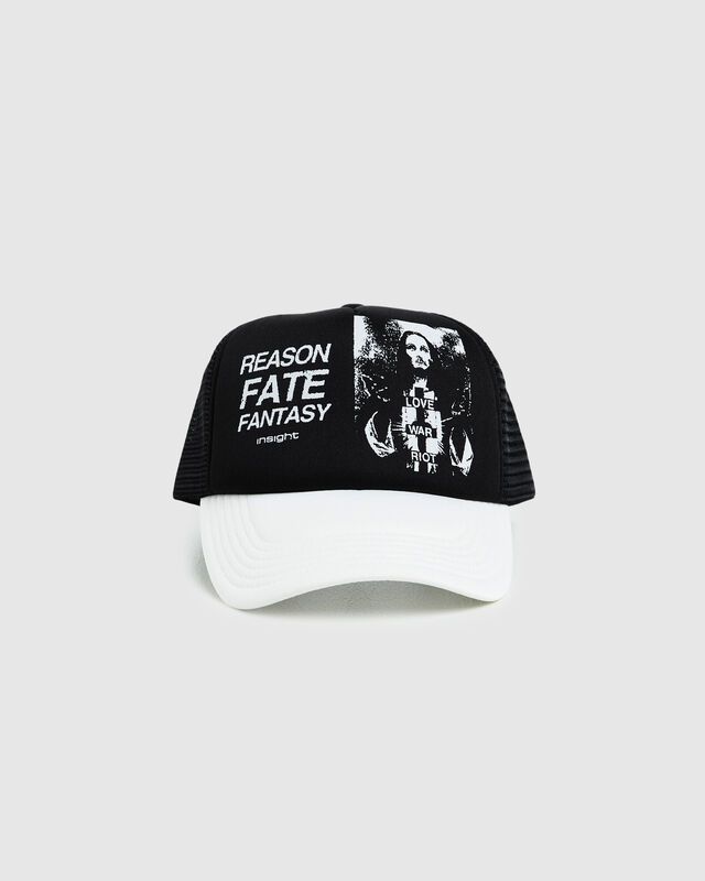 The Fantasy Trucker Cap by Insight is a a black and white colourway with a graphic front print. The cap has a mesh rear for breathability and adjustable features. Throw it on to complete any outfit. Fantasy Love, Destination Dress, Teen Shopping, Jersey Top, Baseball Hat, Skirted Swimwear, Girl Top, Denim Shop, Trucker Cap