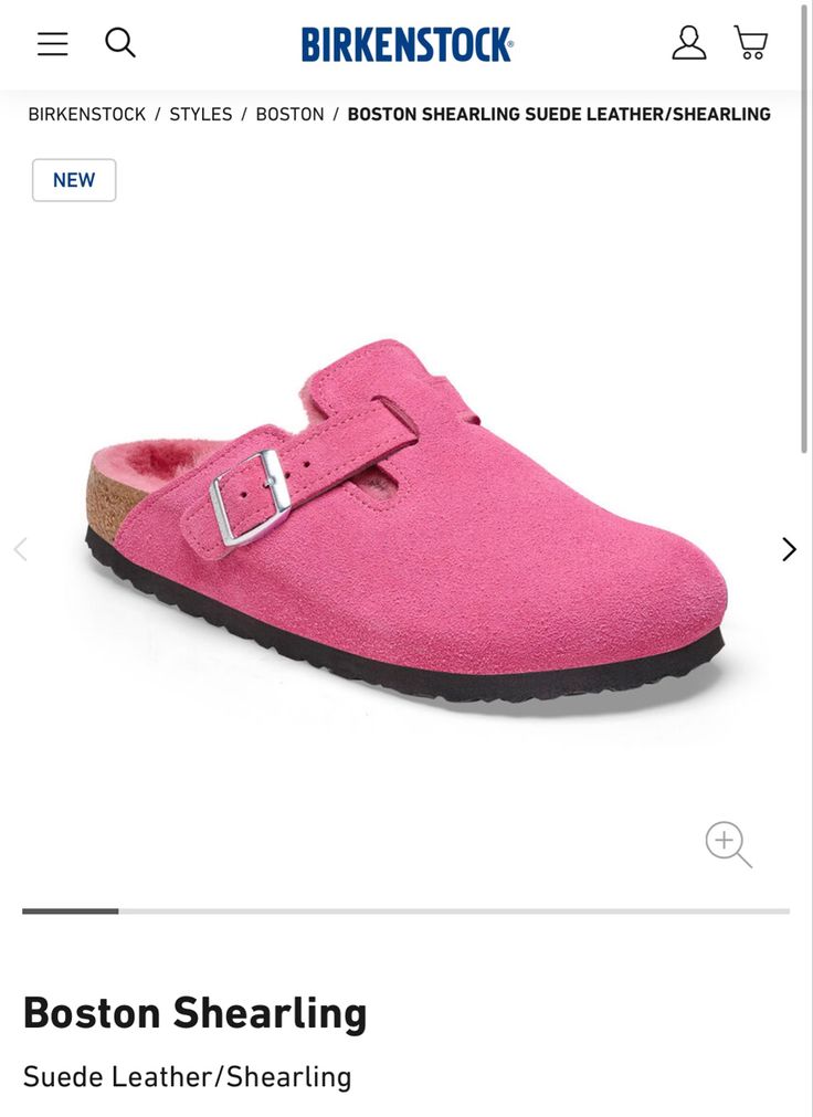 Hot Pink Birkenstocks, Pink Birkenstock Clogs, Pink Birkenstocks, Pink Clogs, Boston Shearling, Birkenstock Boston Shearling, Birkenstock Pink, Birkenstock Clog, Dream Wishlist