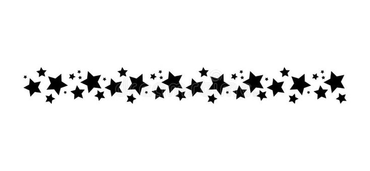 black and white stars are arranged in the shape of a line on a white background