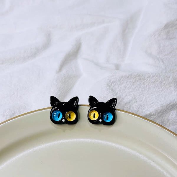 💐Funny Cat Monster Ring Earrings Set💝 – uber7 Cat Monster, Black Cat Design, Harajuku Outfits, Cat Ring, Apollo Box, Earrings Elegant, Cat Earrings, Cat Pattern, Elegant Earrings