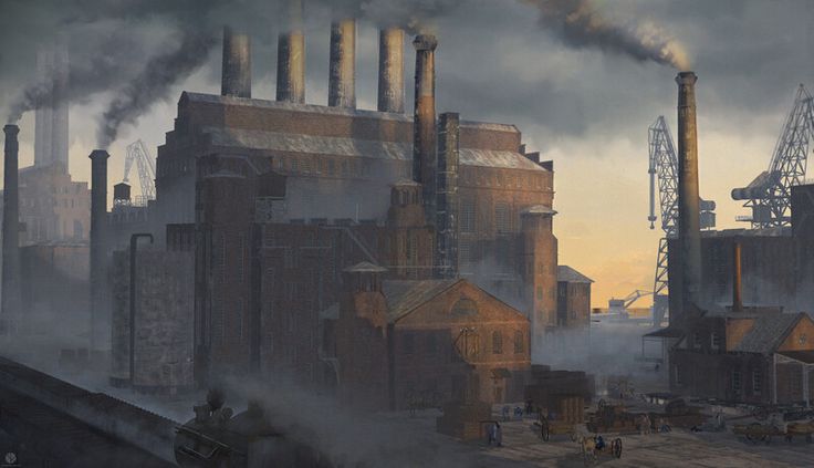 ArtStation - Industrial Revolution, Yashaswi Karthik Industrial Revolution Aesthetic, Revolution Aesthetic, Industrial Artwork, Industrial Era, Era Aesthetic, Retail Concepts, Scene Art, Aesthetic Movement, Industrial Revolution