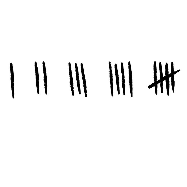 an image of four different lines drawn in black ink on white paper with one line pointing up at the other