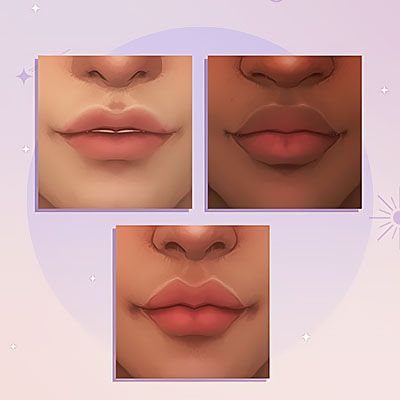 four different angles of lips with stars in the background