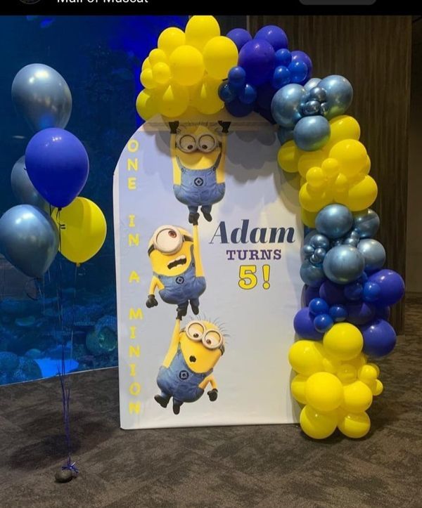 a despicable minion themed birthday party with balloons