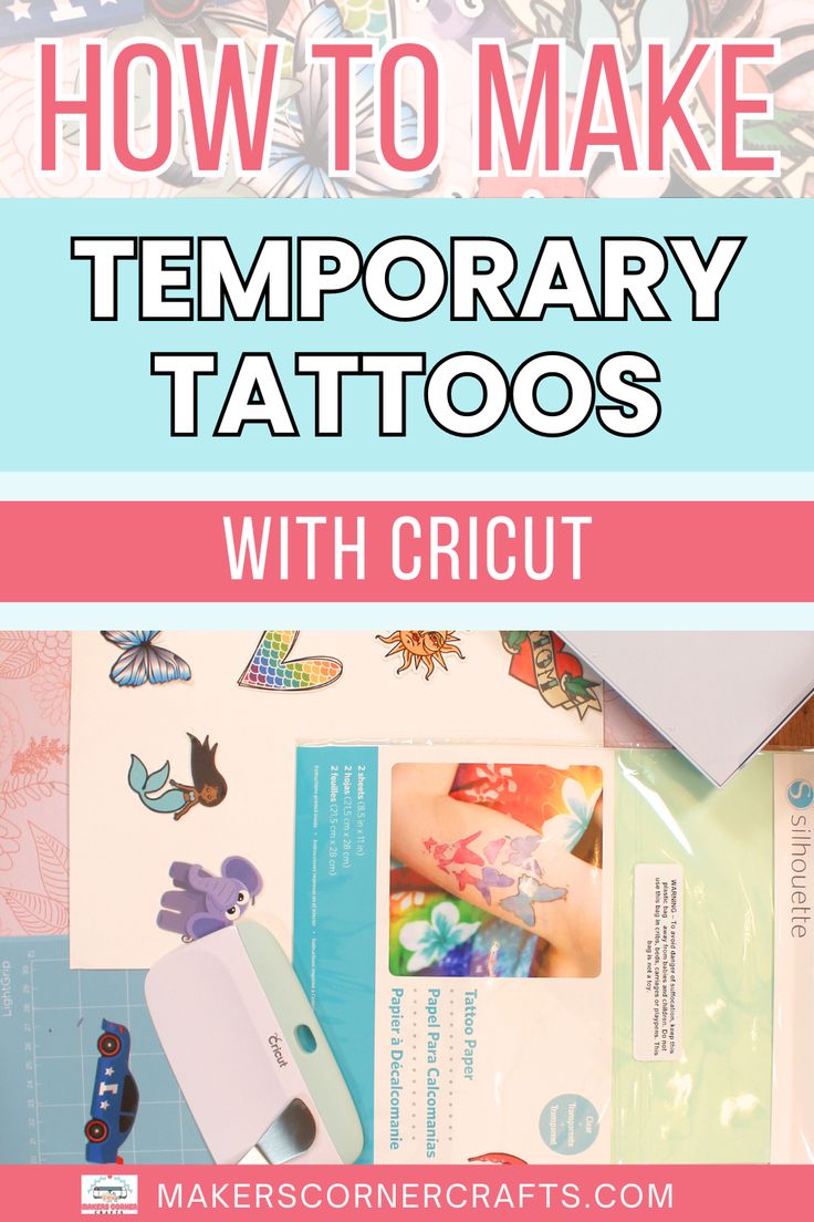 How to Make Temporary Tattoos with Cricut Cricut Temporary Tattoo, How To Make Temporary Tattoos Diy, Tooth Fairy Cricut, Homemade Temporary Tattoos, Gift Card Holder Cricut, Fairy Cricut, Cricut Sweater, Cricut Gift Card Holder, Pop Punk Tattoo