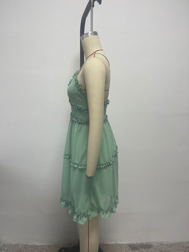 Women  Clothing Spring Slim Fit Maxi Dress High Waist Sexy Strap Dress - Multi,S Chiffon Stretch Mini Dress, Spring Party Midi Sundress, Stretch Ruffled Sundress, Fitted Backless Sundress With Ruffles, Stretch Sundress With Ruffles, Fitted Chiffon Backless Dress, Backless Chiffon Mini Dress With Ruffles, Chiffon Mini Dress With Spaghetti Straps For Date Night, Spring Chiffon Stretch Mini Dress