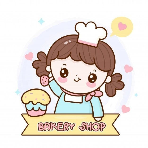 Bakery Cartoon, Cupcake Cartoon, Chef Girl, Kitchen Crockery, Smile Illustration, Kawaii Logo, Template Restaurant, Cute Bakery, Open Sign