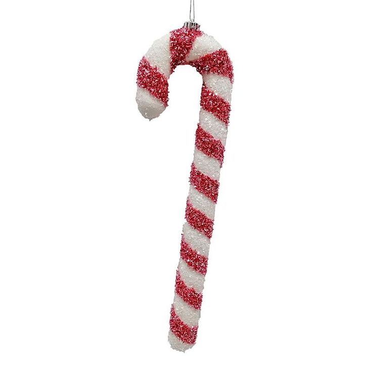 a red and white candy cane ornament