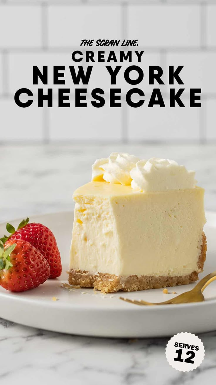 the creamy new york cheesecake is ready to be eaten