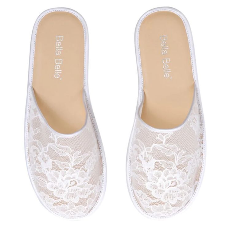 Brides and bridesmaids, add a touch of luxury to your wedding getting ready look with these Priscilla lace wedding slippers and ivory lace bridal slippers. Wedding Getting Ready, Bridal Slippers, Wedding Shoes Comfortable, Wedding Slippers, Ivory Wedding Shoes, Silk And Lace, Shoe Crafts, Comfortable Slippers, Home Slippers