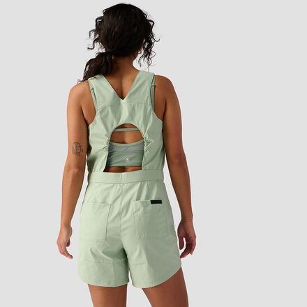 "I love a chic 'fit and going hard and this romper lets me have both. My strappy sports bra peeks out the back, and the stretchy fabric stays out of my way." --Gearhead Expert Sammy We built the Backcountry Wasatch Ripstop Romper for women who thrive by taking the road less traveled, keeping us comfortable and stylish as we explore a new trail or enjoy a post-adventure lunch. The stretch ripstop weave construction limits snags and tears as we climb over trees and rocks, while the PFC-free DWR Functional Summer Activewear With Built-in Bra, Summer Workout Athleisure Jumpsuits And Rompers, Sporty Jumpsuits And Rompers For Summer, Sporty Summer Jumpsuits And Rompers For Gym, Sporty Summer Gym Jumpsuits And Rompers, Casual Summer Jumpsuits And Rompers For Gym, Sporty Summer Jumpsuits For Gym, Summer Sportswear Jumpsuits And Rompers For Workout, Sleeveless Sportswear Jumpsuits And Rompers For Summer