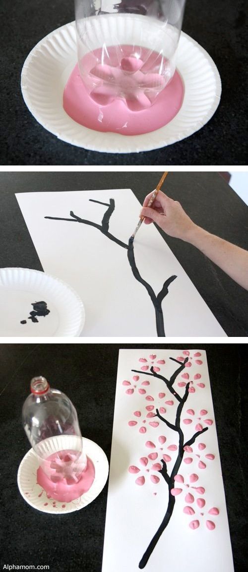 paper plate crafts for kids to make with the tree and flowers on them are great