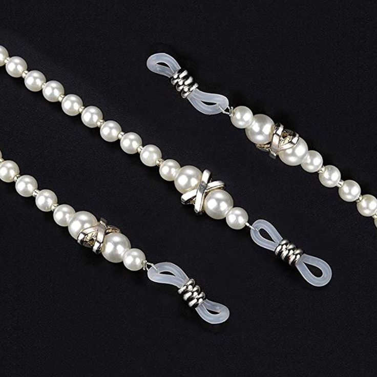 These eyeglass chain lay nicely around the back of your neck, and comfortably keep your eyeglasses from walking away. The “pearls” are acrylic and have just enough weight to drape comfortably. White pearls go perfectly with any outfit to dress up or down. The cording and stretch bands are strong to last for many wears. Rubber grips adjust to fit all eyeglasses and sunglasses, simply slide the metal bead to tighten loop and secure your glasses. Chain Length is 29.5 inches (75cm), with adjustable Elegant Glasses Chains With Round Beads, Elegant Formal Glasses Chains With Adjustable Chain, Elegant Glasses Chains With Single Strand Round Beads, Elegant Beaded Glass Chain For Glasses, Elegant Adjustable Glasses Chain, Elegant Glass Beaded Glasses Chain, Elegant Single Strand Glasses Chains With Round Beads, Elegant Adjustable Glasses Chains With Round Beads, Elegant Adjustable Beaded Glasses Chains