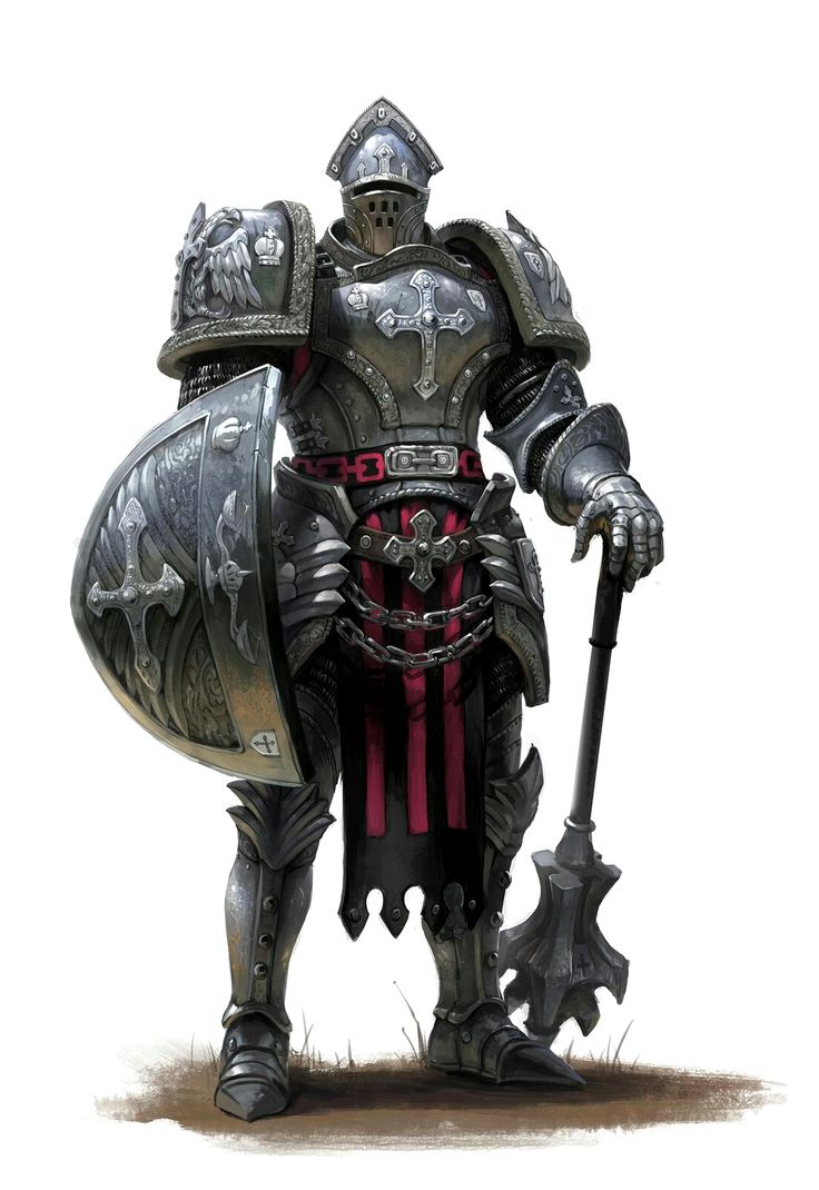 Cleric with Mace and Shield in Full Plate Armor - Pathfinder PFRPG DND D&D d20 fantasy Dnd Full Plate Armor, Plate Mail Armor Dnd, Dnd Plate Armor, Cleric Shield, Plate Armor Dnd, D&d Armor, D&d Paladin, Cleric With Mace, D&d Cleric