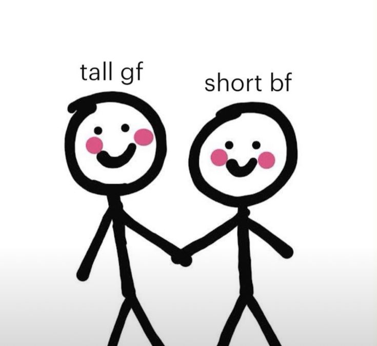 two people holding hands with the words tall gf and short bf