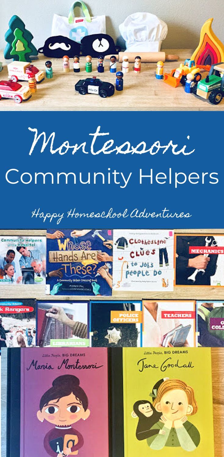 imaginative play community helper items, and books for montessori unit study Preschool Community Helpers Theme, Community Helpers Preschool Crafts, Community Helpers Kindergarten, Community Helpers Crafts, Community Helpers Activities, Community Helpers Unit, Kindergarten Units, Montessori Geography, Community Helpers Theme