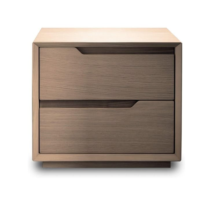 the two drawers are made from wood and have metal handles on each drawer, which is also