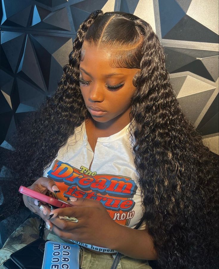 Deep Wave With Two Ponytails, Deep Wave Wig With Two Ponytails, Two Ponytails Curly Wig, Two Ponytails Half Up Half Down Curly Wig, Two Ponytails With Deep Wave Hair, 2 Ponytails Half Up Half Down Deep Wave, Lace Front 2 Ponytails, New Wig Styles, Two Ponytail Deep Wave Wig