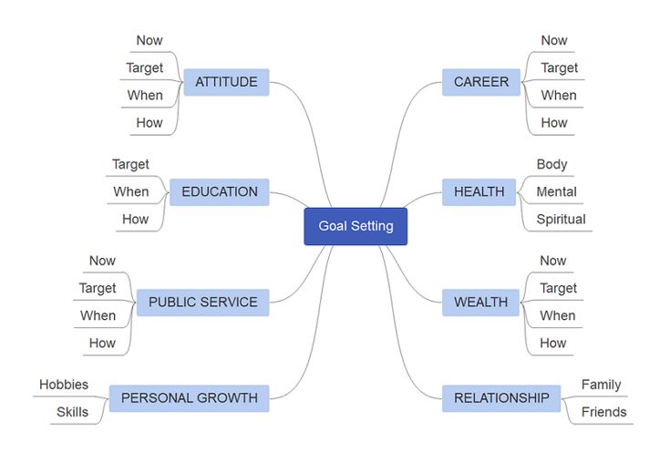 a mind map with the words'goal setting'and other things to know about it