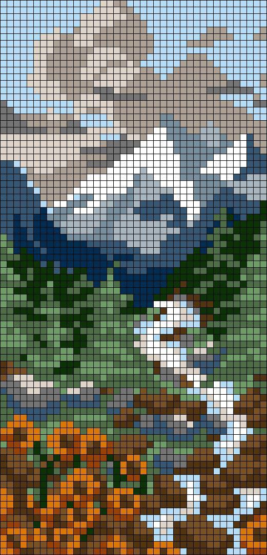 an image of a landscape made out of pixels