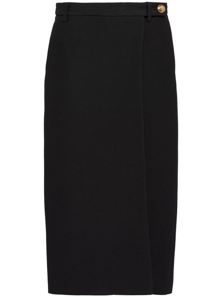 Money Fashion, Midi Skirt Black, Black Midi Skirt, Straight Skirt, Curator Style, Skirt Black, Black Wool, Mid Length, Mid Rise