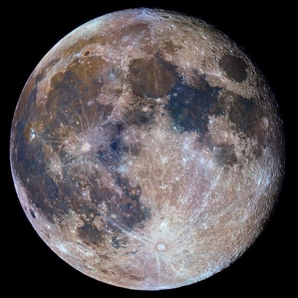 the full moon is seen in this image