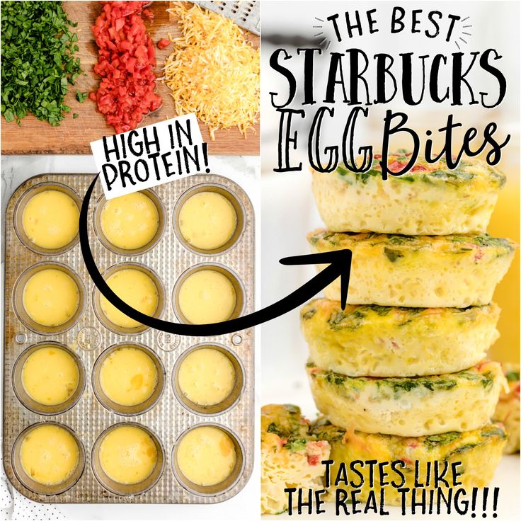 the best starbuck's egg bites recipe is in an egg muffin tin