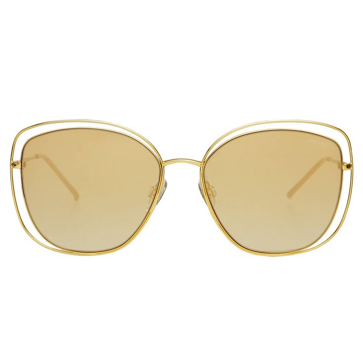 High quality polycarbonate lenses with 100% UV protection. These lenses are reflective and have anti scratch and anti oil coating, so they don't scratch up as easily as others. These sunnies are made from high quality, hypoallergenic stainless steel, which means they are more comfortable and durable than most other sunglasses in the same price range. Comes with a free hard case. Sunglasses For Beach, Golden Sunglasses, Girl Sunglasses, Womens Sunglasses, Girl With Sunglasses, Golden Girl, Girls With Glasses, Gold Sunglasses, Oversized Sunglasses