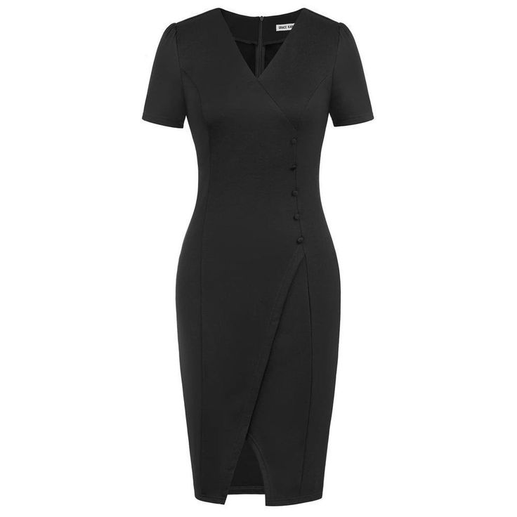 Grace Karin Pencil Work Dresses For Women Puff Short Sleeve Office Wrap Slit Summer Dress Product Details Size: Small Color: Black Brand: Unbranded Mpn: Grace Karin Upc: Does Not Apply Ean: Does Not Apply * Department : Womens * Date First Available : February 17, 2023 * 95% Polyester, 5% Elastane * Imported * Zipper Closure * Wrap Designthis Midi Pencil Dress Is Designed With Wrap Body, So The Cross V-Neck And Folded Hem Are More Suitable For Different Body Types. * Slit Hemwe Designed This Pen Pencil Work, Womens Wrap Dress, Voile Dress, Target Dress, Social Dresses, One Shoulder Midi Dress, Work Dresses For Women, Midi Pencil Dress, Black Slip Dress