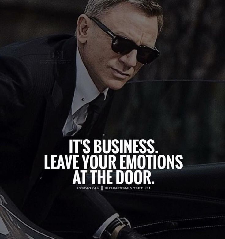 a man in a suit and sunglasses leaning on a car with the words, it's business leave your emotions at the door