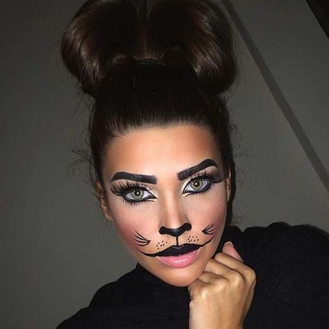 Easy Diy Halloween Makeup, Halloween Makeup Diy Easy, Cat Halloween Makeup, Meme Costume, Halloween Make-up Looks, Diy Halloween Makeup, Cat Makeup Halloween, Cute Halloween Makeup, Halloween Makeup Diy