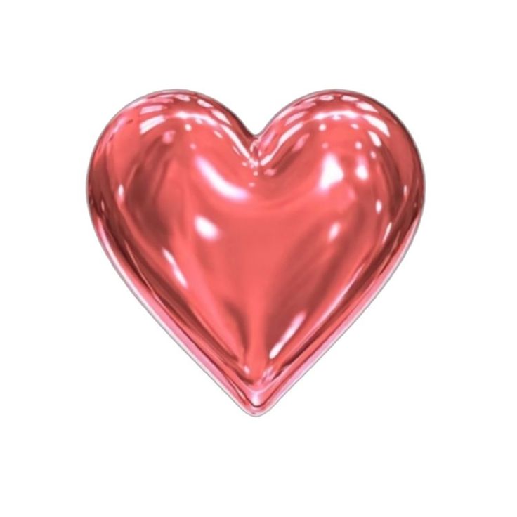 a shiny heart shaped object on a white background with clippings to the side