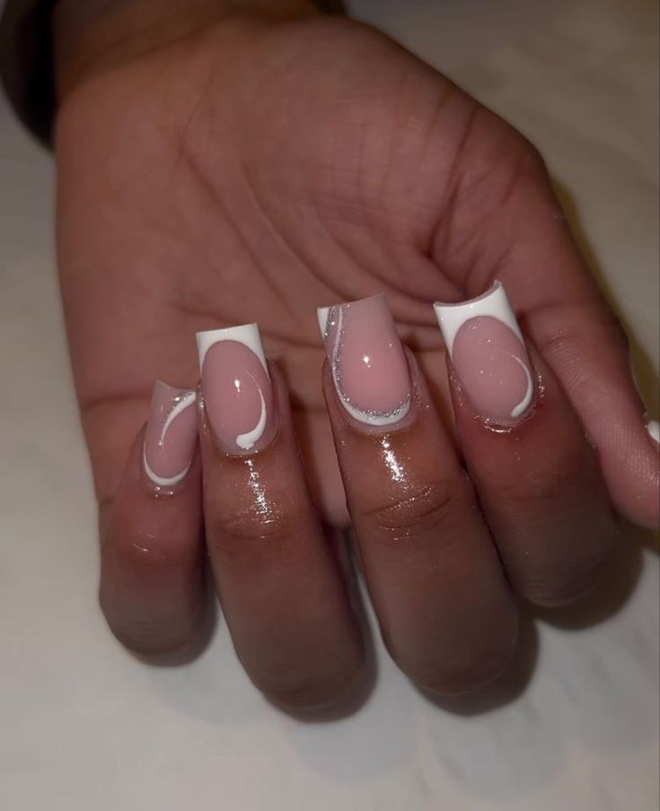 White Tip Acrylic Nails, Tapered Square Nails, Colored Acrylic Nails, White Acrylic Nails, Girly Acrylic Nails, Work Nails, French Tip Acrylic Nails, Her Nails, French Acrylic Nails