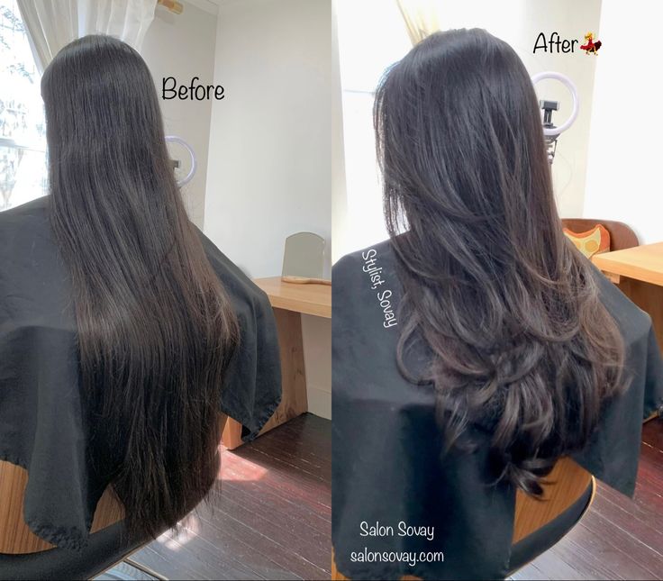 Salon Sovay long layered haircut Volumizing Layers, Haircuts For Long Hair Straight, Haircuts For Long Hair With Layers, Black Hair Balayage, Layered Hair With Bangs, Brown Hair Looks, Hair Inspiration Long, Brown Hair Inspo, Rope Hair