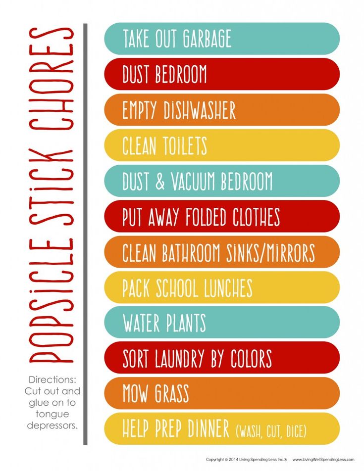 an info sheet with different types of cleaning products and their names in red, blue, yellow