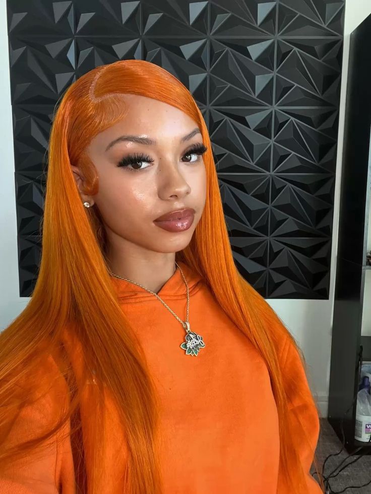 Orange Wig, Color Wigs, Glamour Hair, Frontal Wig Hairstyles, Lace Fronts, Green Wig, Ice Spice, Pretty Braided Hairstyles, Pretty Hair Color