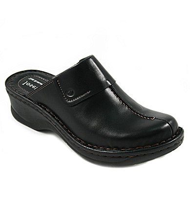 Josef Seibel Carole Mules #Dillards Classic Leather Slip-on Clogs, Leather Mules With Removable Insole, Synthetic Mules With Leather Footbed And Round Toe, Slip-on Synthetic Clogs With Leather Footbed, Classic Slip-on Clogs With Stitched Sole, Leather Mules With Stitched Plain Toe, Leather Footbed Slip-on Clogs, Leather Mules With Stitched Sole And Plain Toe, Leather Mules With Plain Toe And Stitched Sole