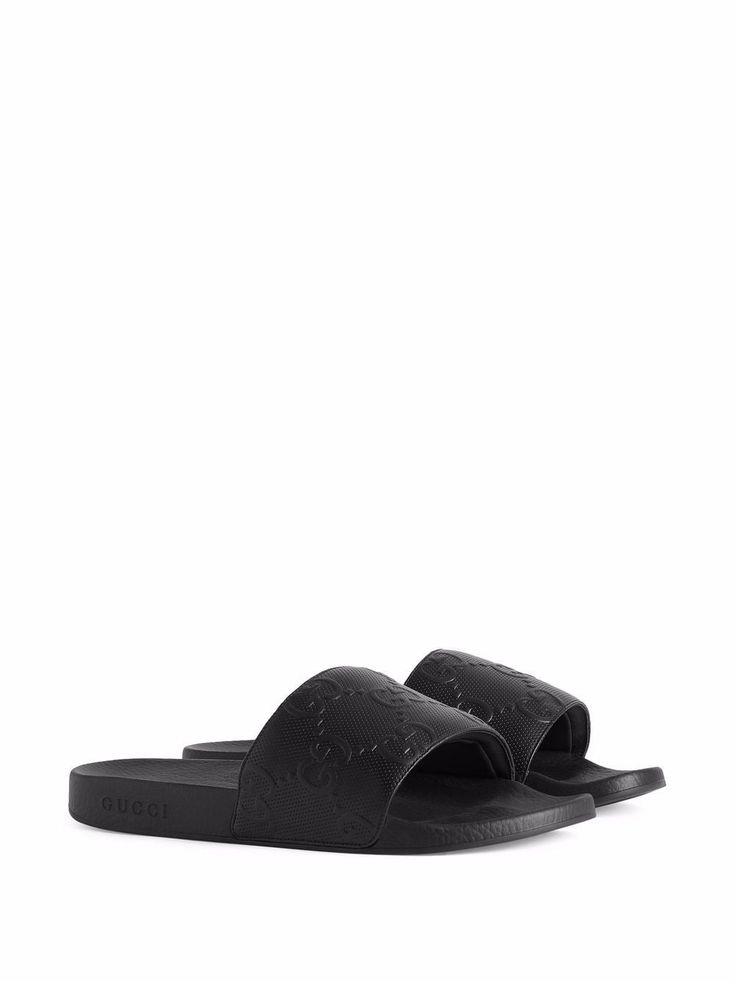 Black Slides, Mens Sandals, Embossed Logo, Slide Sandals, Open Toe, Slides, Fashion Branding, Men's Shoes, Slip On