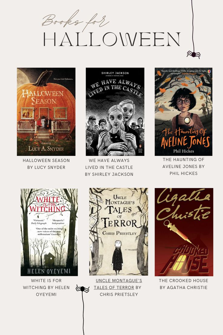 an image of halloween books for children to read on the webpage or in print