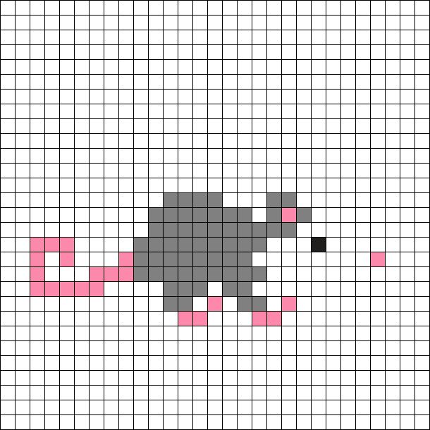 a cross stitch pattern with an elephant on it's back and pink dots in the middle