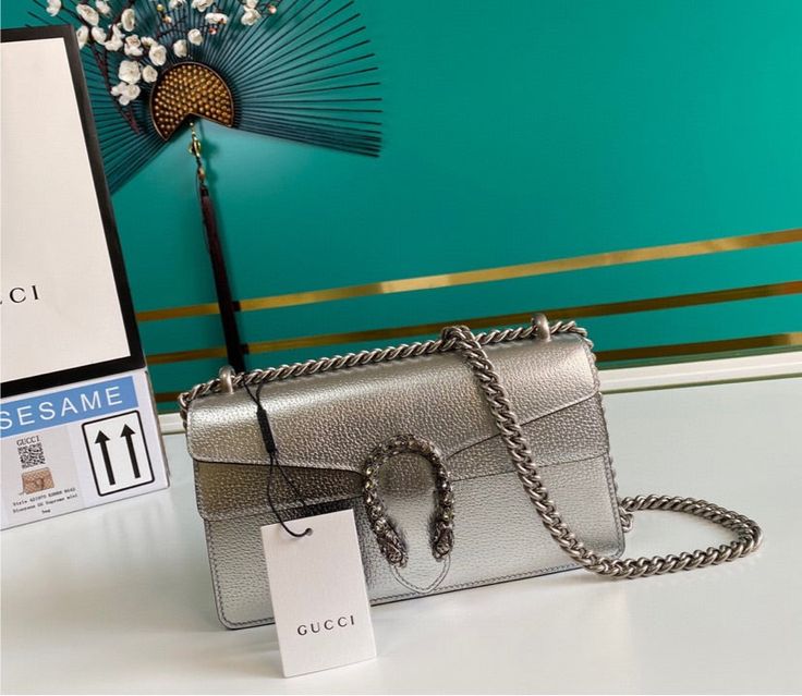 Silver leather Gucci handbag - sneakerlandnet