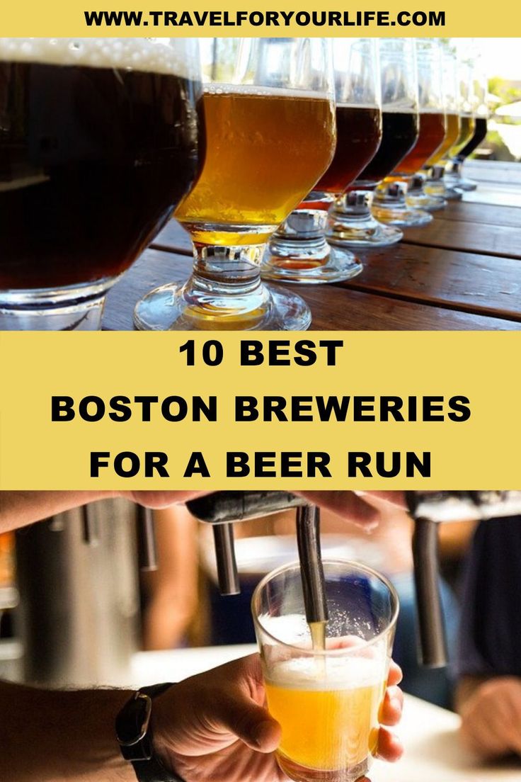 the best boston brewers for a beer run are featured in this postcard with text overlay