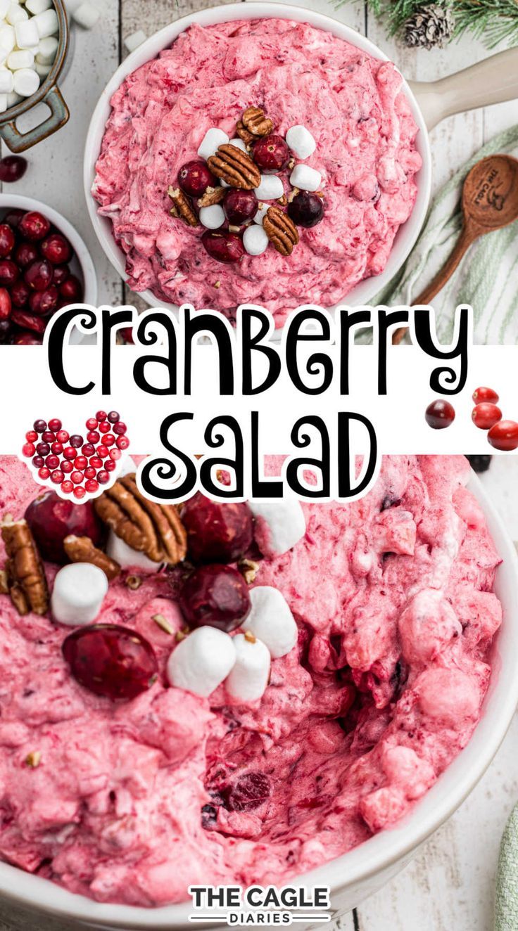 cranberry salad with marshmallows and pecans