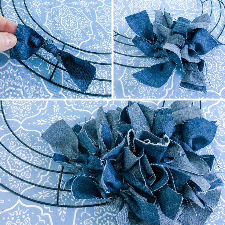 how to make a flower out of old jeans