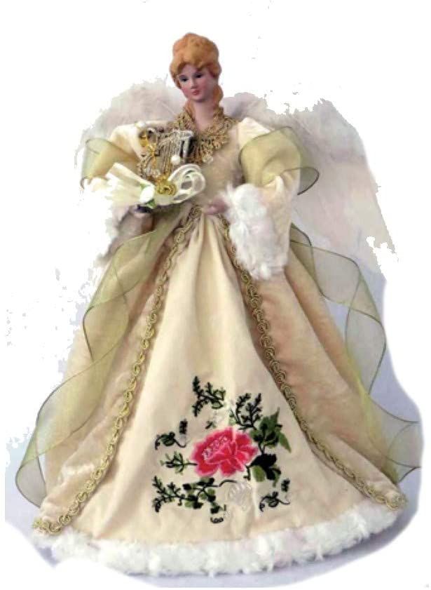 Victorian Angel Tree Topper - The Country Christmas Loft Angel Topper, Christmas Angel Decorations, Victorian Angels, Angel Christmas Tree Topper, Angel Tree Topper, Santa's Workshop, White Angel, Angel Tree, Angel Doll