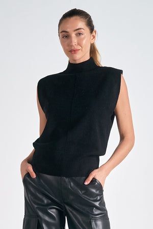 Savannah Top Cozy Stretch Tops For Work, Chic Knit Mock Neck Top For Fall, Casual Sleeveless Mock Neck Top For Fall, Casual Knit Mock Neck Top For Layering, Trendy Mock Neck Top For Work In Winter, Trendy Mock Neck Top For Winter Workwear, Chic High Neck Mock Top For Layering, Cozy Sleeveless Tops For Fall, Casual Sleeveless Mock Neck Top For Layering